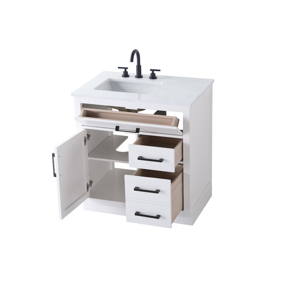 Alden 32 Inch Single Bathroom Vanity In White. Picture 7