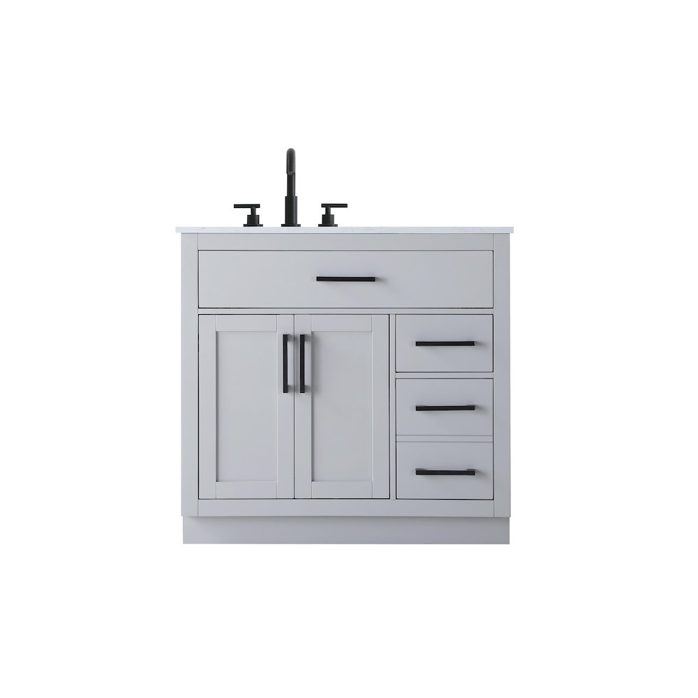 Alden 36 Inch Single Bathroom Vanity In Grey. Picture 1