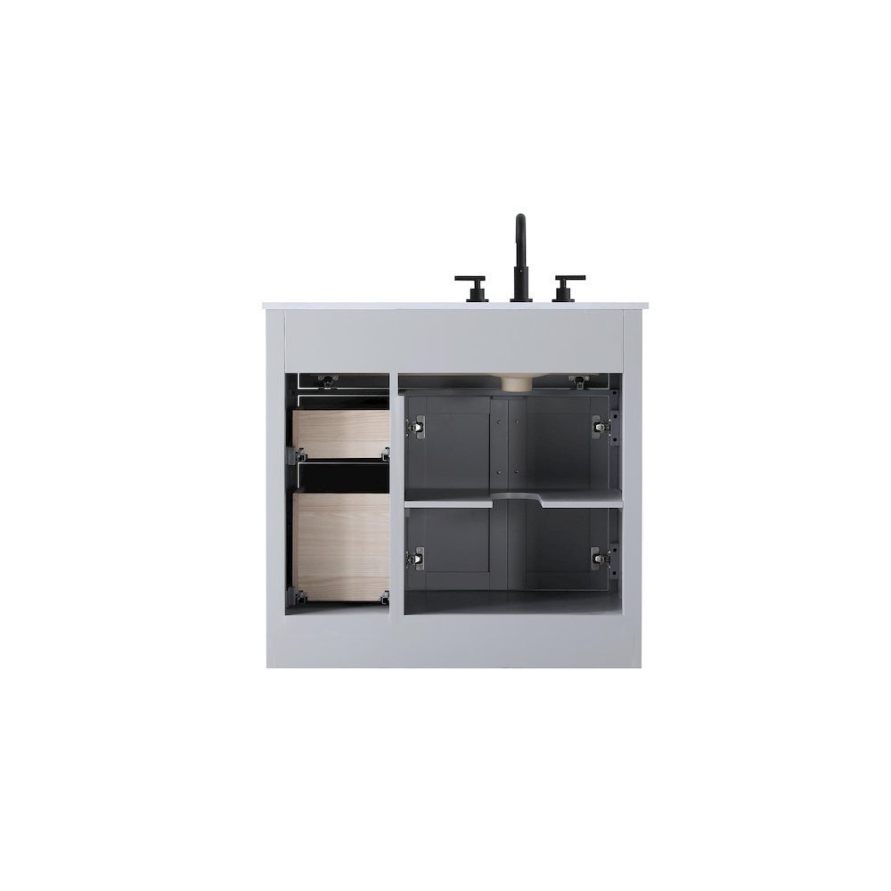 Alden 36 Inch Single Bathroom Vanity In Grey. Picture 12