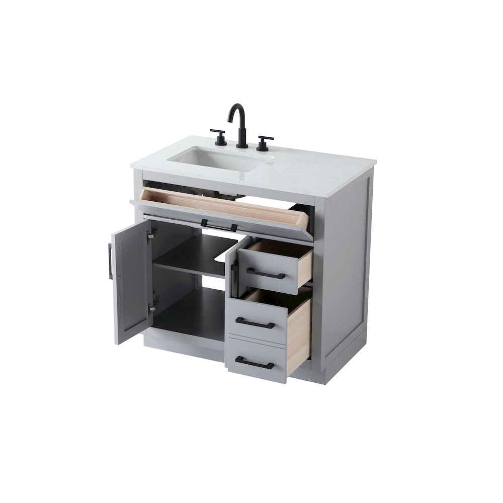 Alden 36 Inch Single Bathroom Vanity In Grey. Picture 7