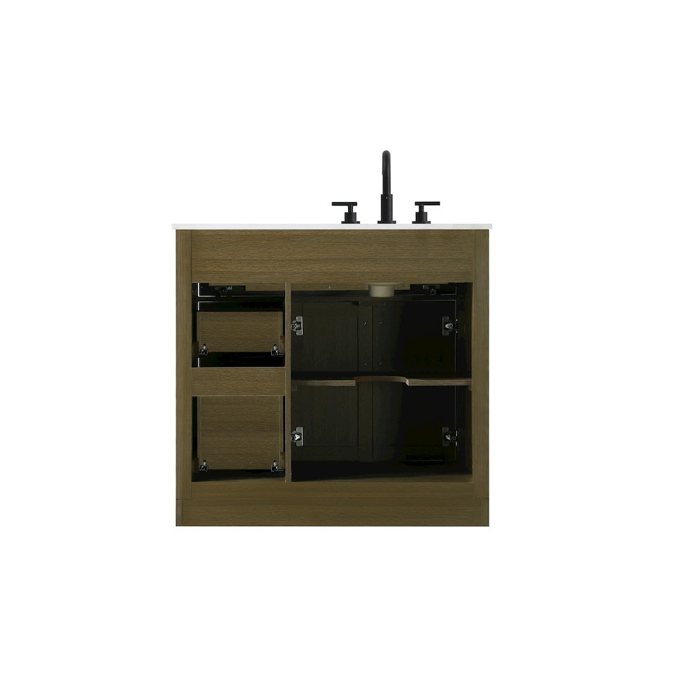 Alden 36 Inch Single Bathroom Vanity In Chestnut Brown. Picture 12