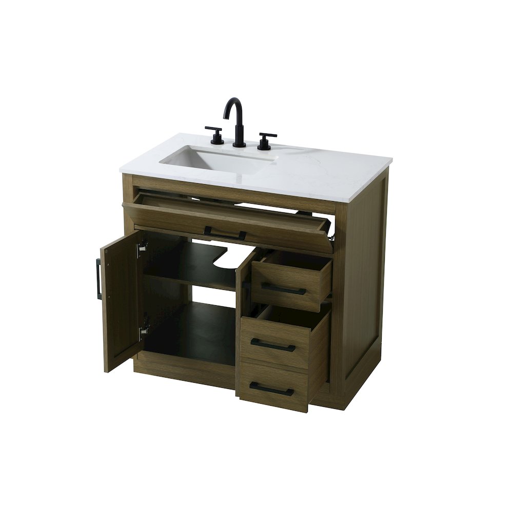 Alden 36 Inch Single Bathroom Vanity In Chestnut Brown. Picture 7