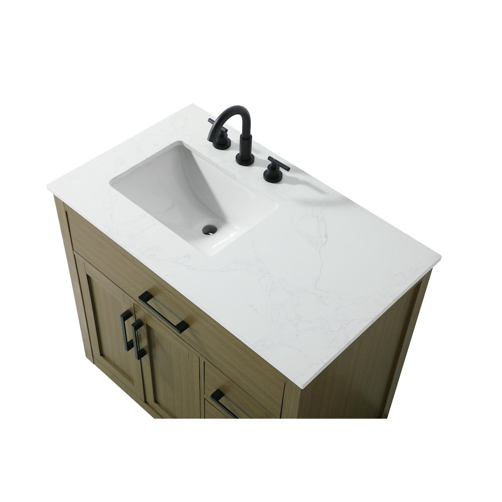 Alden 36 Inch Single Bathroom Vanity In Chestnut Brown. Picture 8