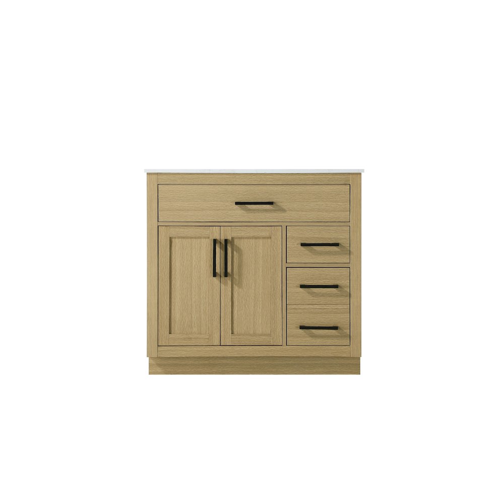 Alden 36 Inch Single Bathroom Vanity In Honey Brown. Picture 5