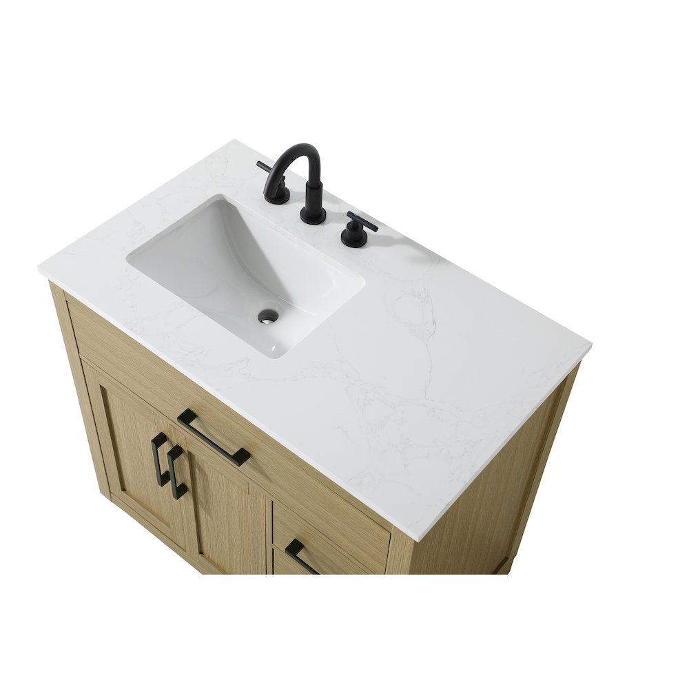 Alden 36 Inch Single Bathroom Vanity In Honey Brown. Picture 8