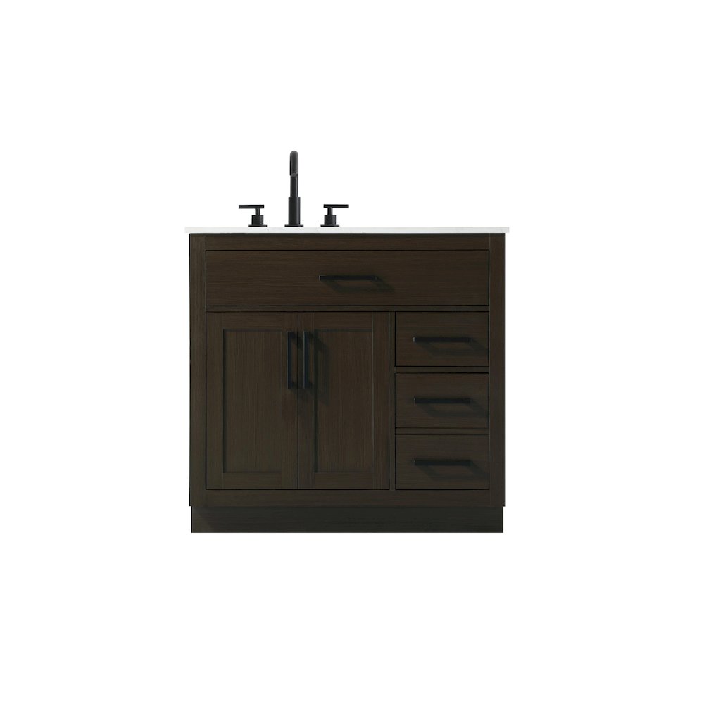 Alden 36 Inch Single Bathroom Vanity In Mocha Brown. Picture 1