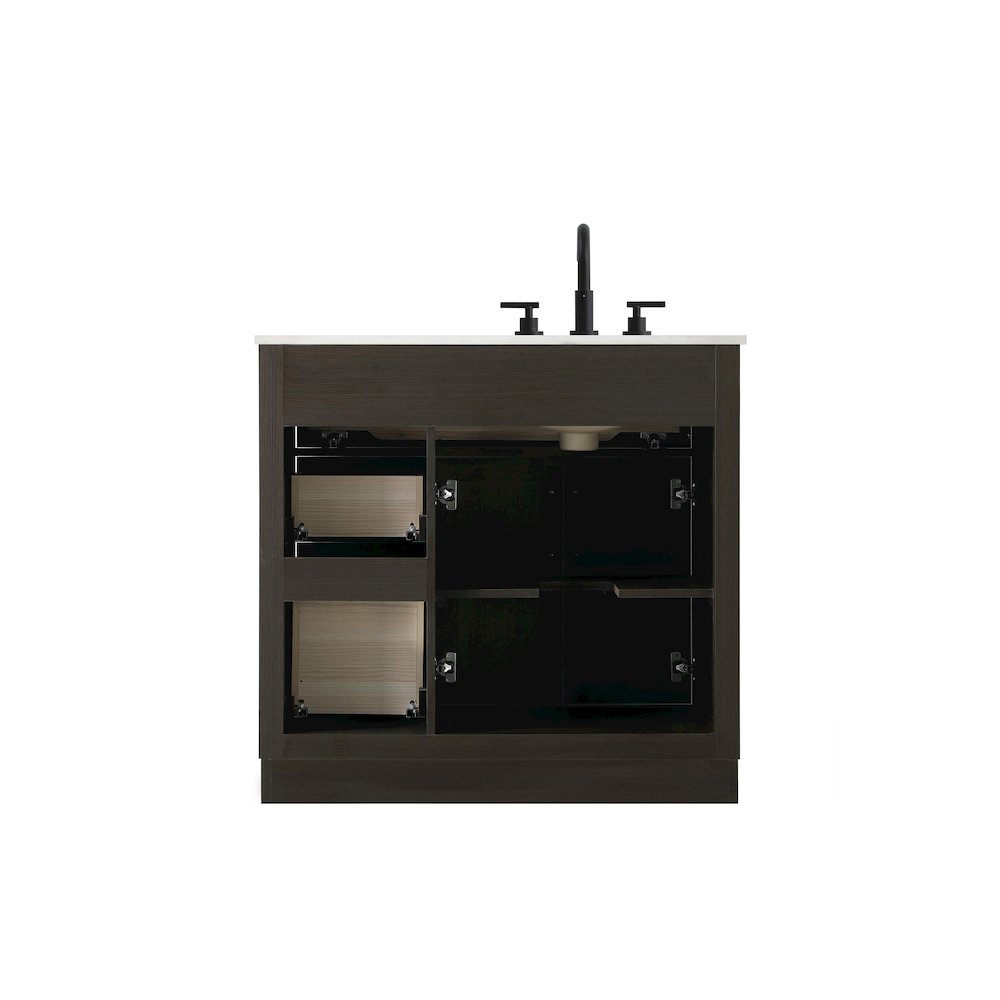 Alden 36 Inch Single Bathroom Vanity In Mocha Brown. Picture 12