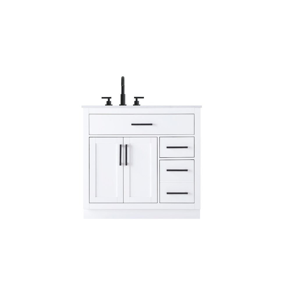 Alden 36 Inch Single Bathroom Vanity In White. Picture 1