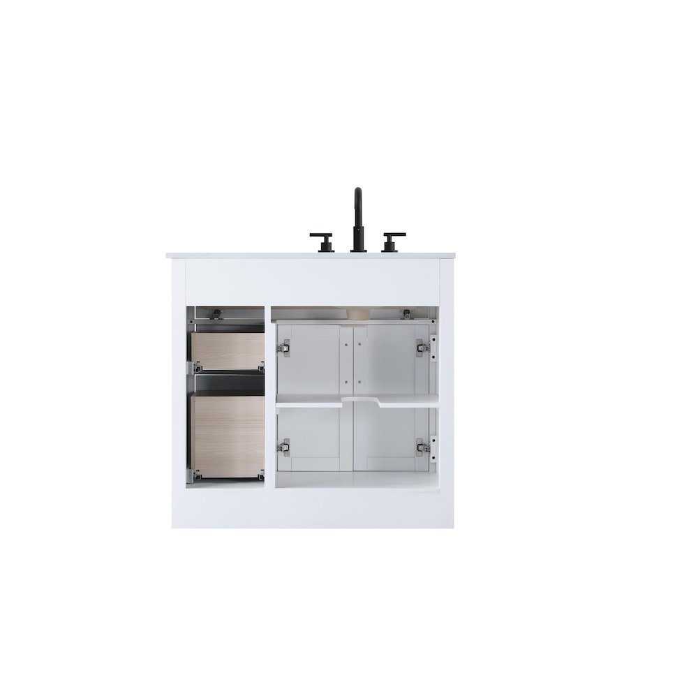 Alden 36 Inch Single Bathroom Vanity In White. Picture 12