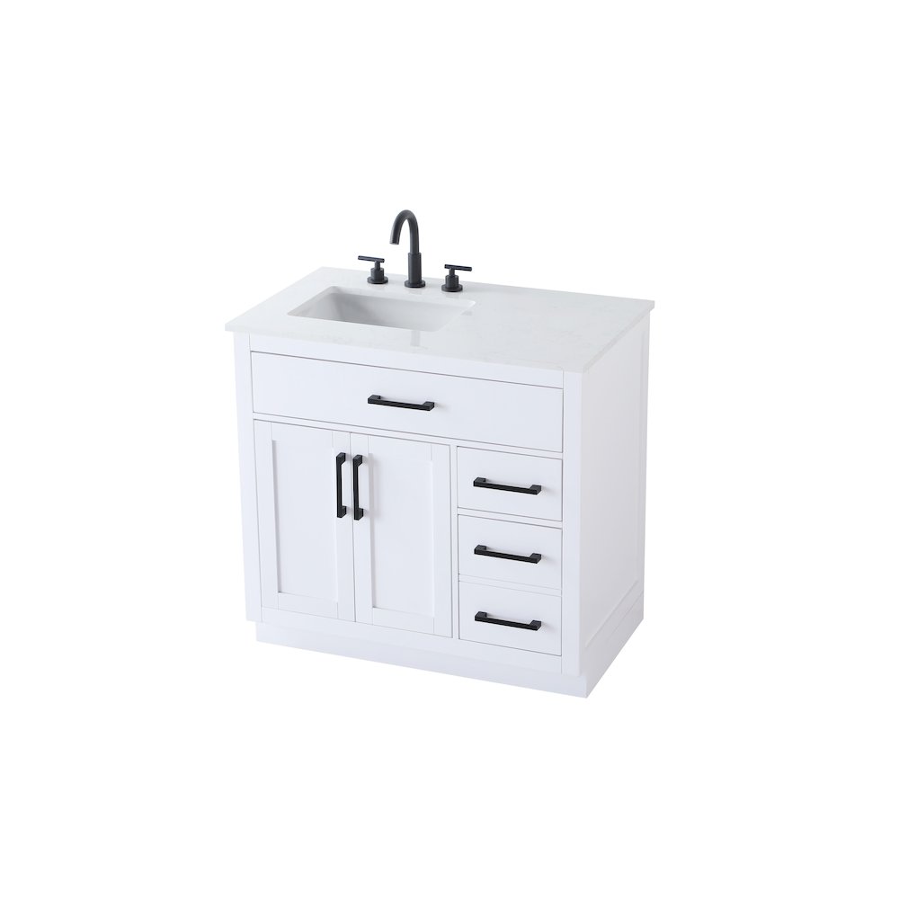 Alden 36 Inch Single Bathroom Vanity In White. Picture 6