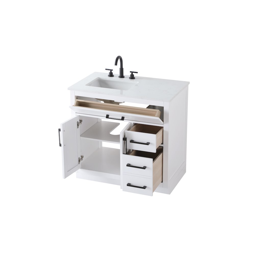 Alden 36 Inch Single Bathroom Vanity In White. Picture 7