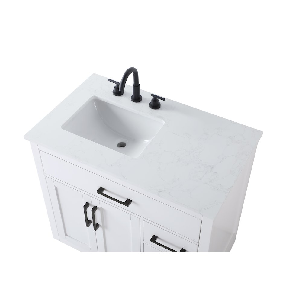 Alden 36 Inch Single Bathroom Vanity In White. Picture 8
