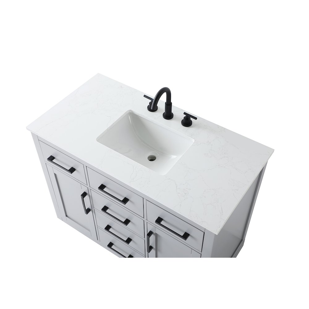 Alden 42 Inch Single Bathroom Vanity In Grey. Picture 8