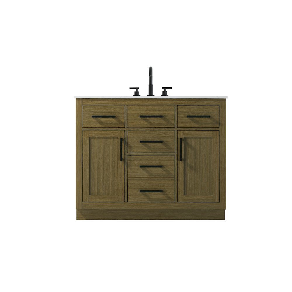 Alden 42 Inch Single Bathroom Vanity In Chestnut Brown. Picture 1