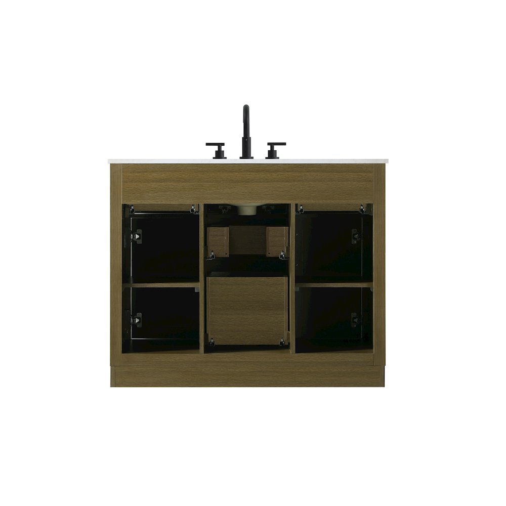 Alden 42 Inch Single Bathroom Vanity In Chestnut Brown. Picture 12