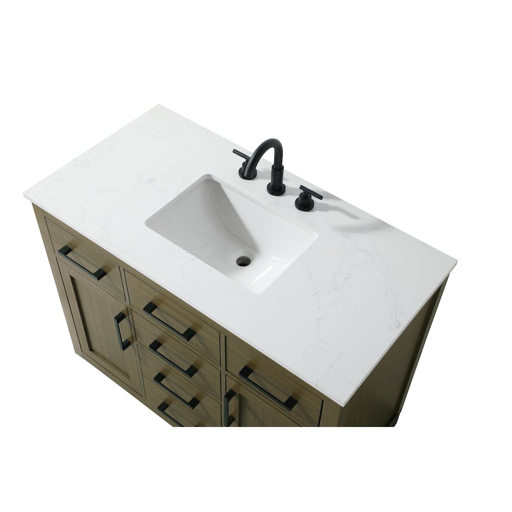 Alden 42 Inch Single Bathroom Vanity In Chestnut Brown. Picture 8