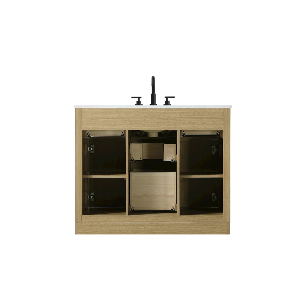 Alden 42 Inch Single Bathroom Vanity In Honey Brown. Picture 12