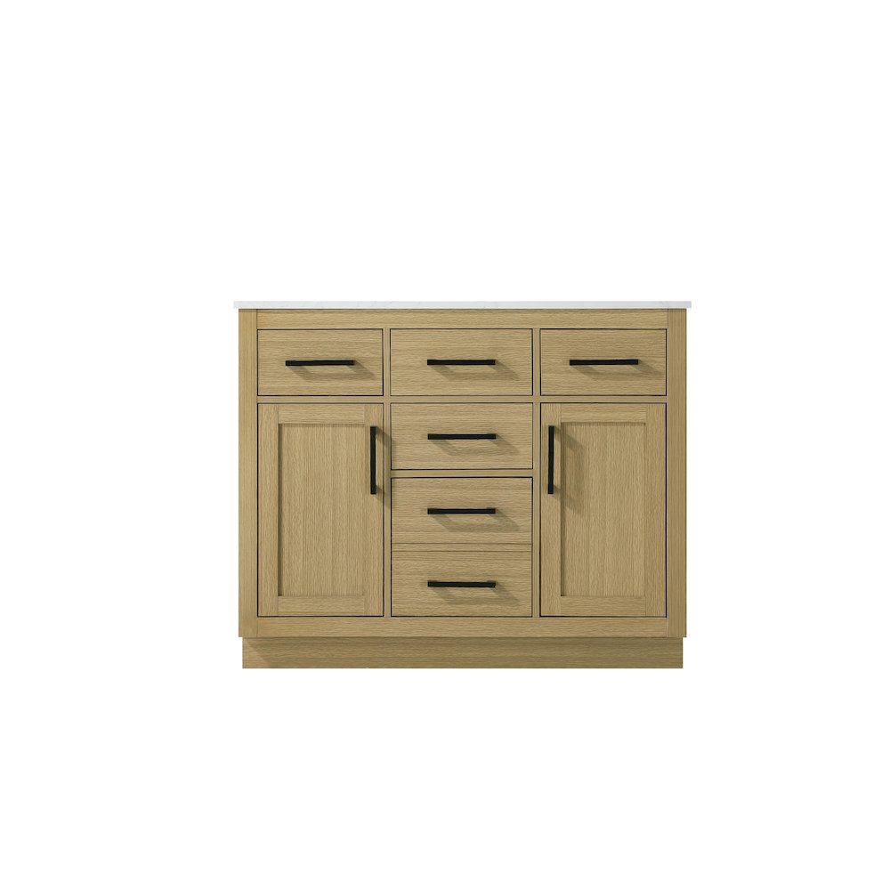 Alden 42 Inch Single Bathroom Vanity In Honey Brown. Picture 5