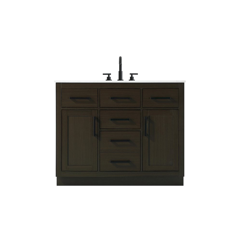 Alden 42 Inch Single Bathroom Vanity In Mocha Brown. Picture 1
