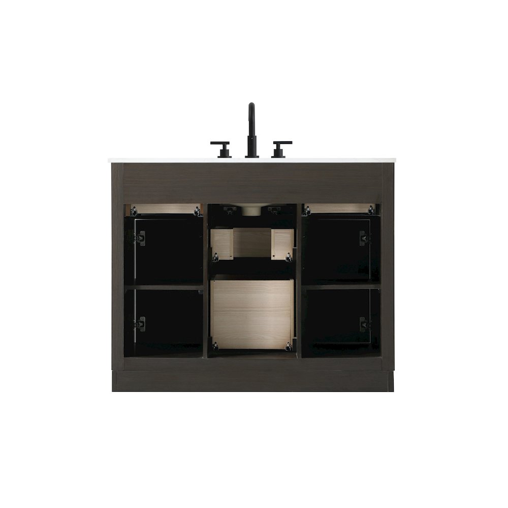 Alden 42 Inch Single Bathroom Vanity In Mocha Brown. Picture 12