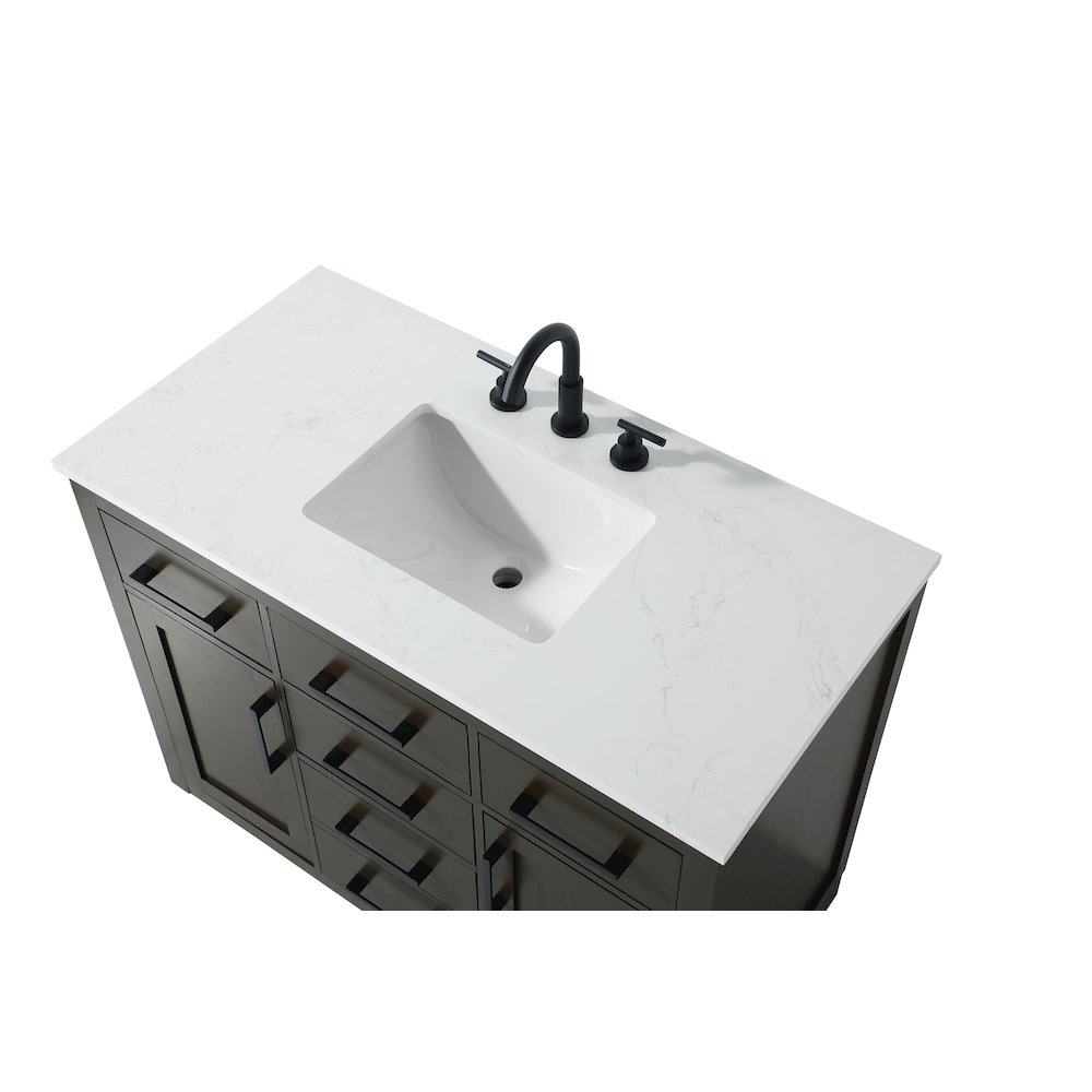 Alden 42 Inch Single Bathroom Vanity In Mocha Brown. Picture 8