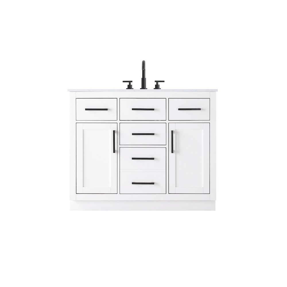 Alden 42 Inch Single Bathroom Vanity In White. Picture 1
