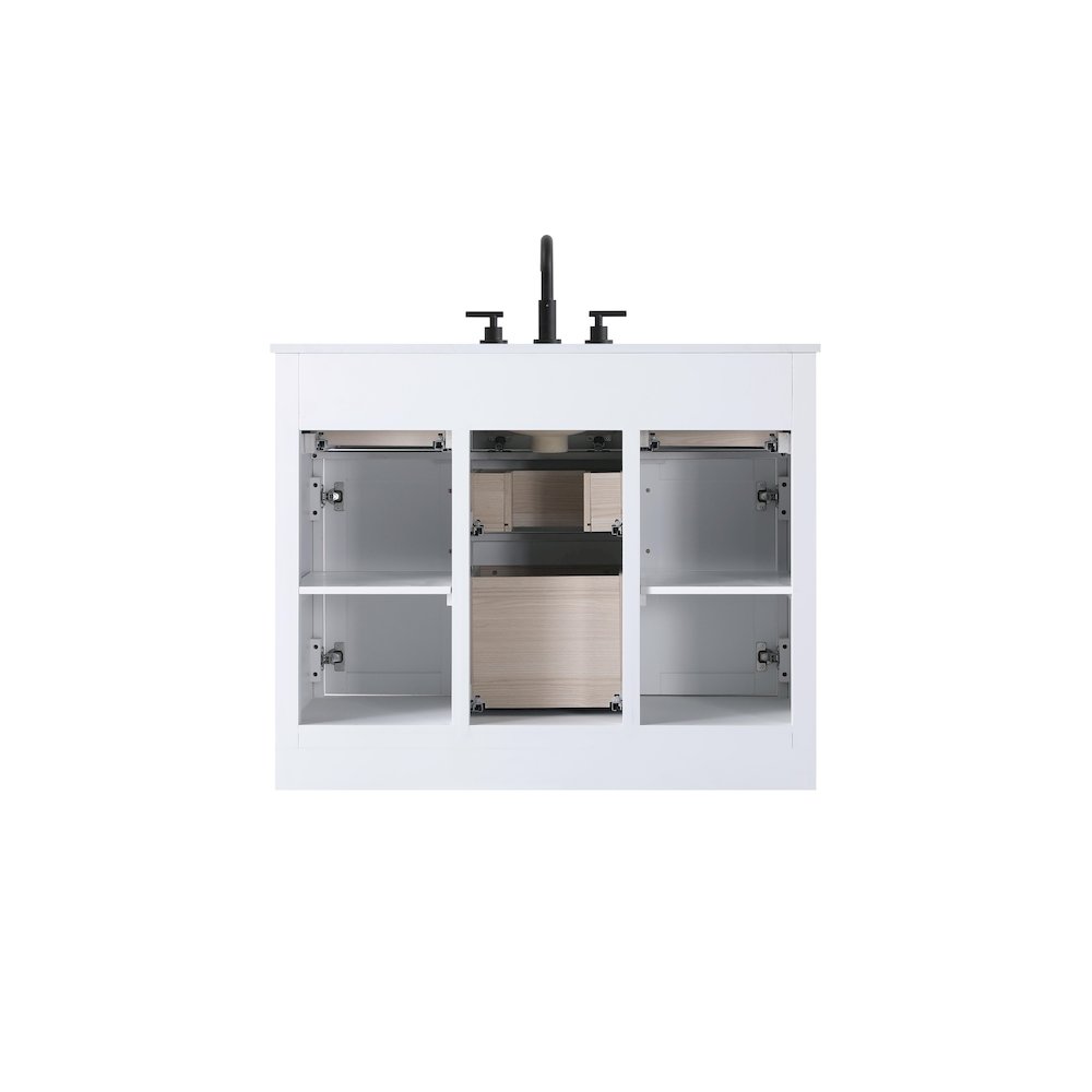 Alden 42 Inch Single Bathroom Vanity In White. Picture 12