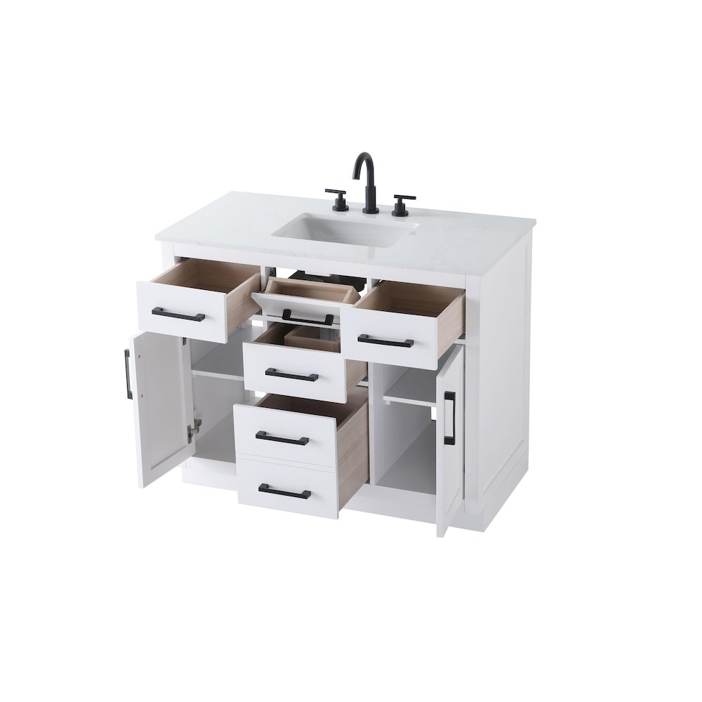 Alden 42 Inch Single Bathroom Vanity In White. Picture 7