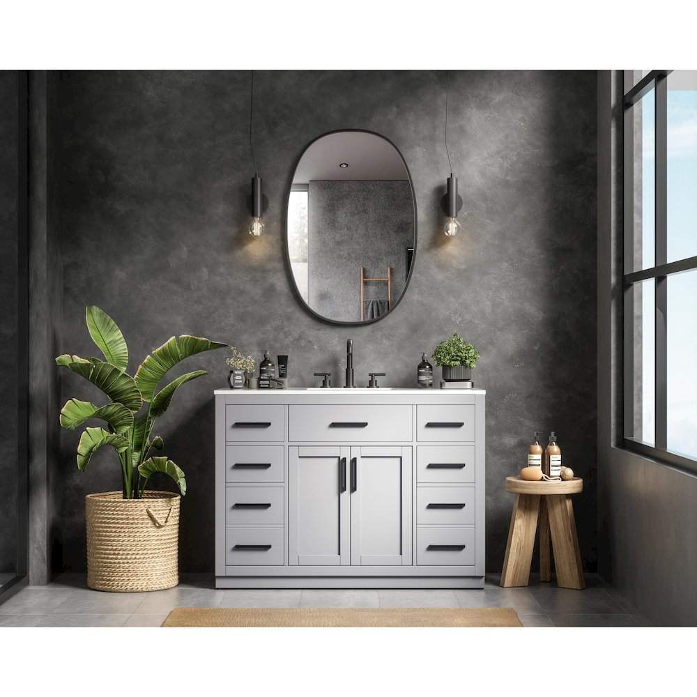 Alden 48 Inch Single Bathroom Vanity In Grey. Picture 4