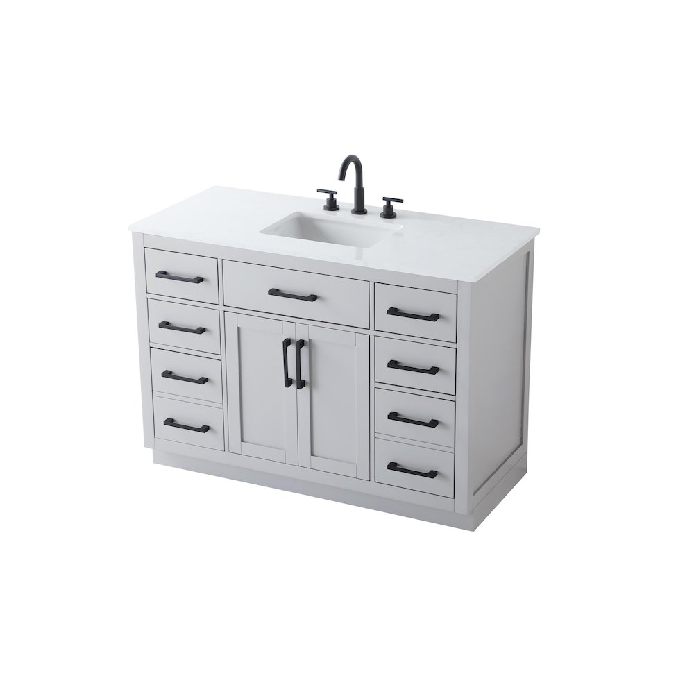Alden 48 Inch Single Bathroom Vanity In Grey. Picture 6
