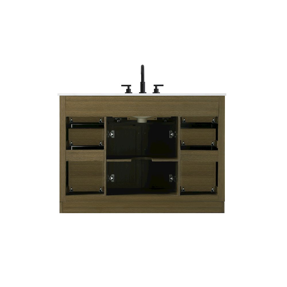 Alden 48 Inch Single Bathroom Vanity In Chestnut Brown. Picture 12