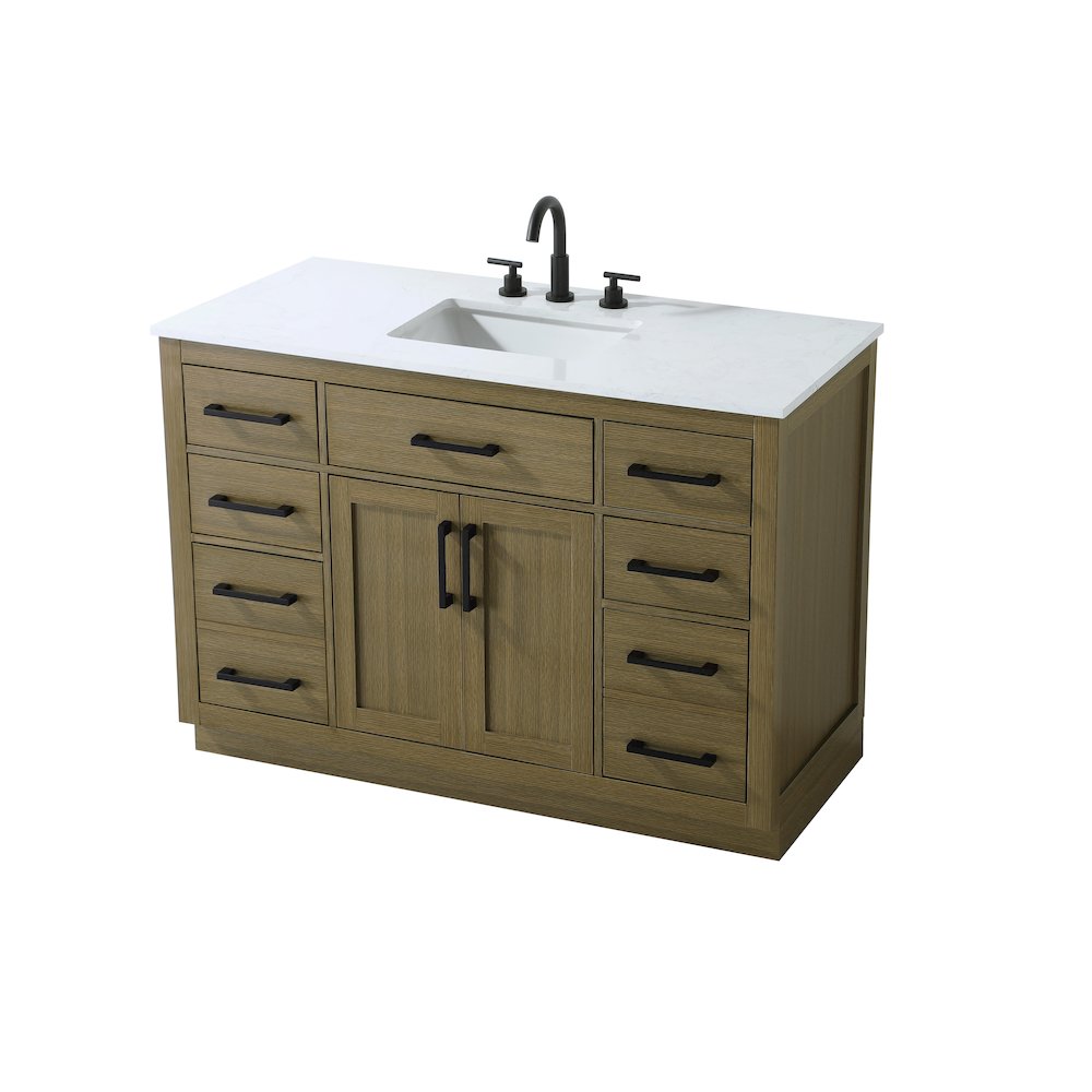 Alden 48 Inch Single Bathroom Vanity In Chestnut Brown. Picture 6