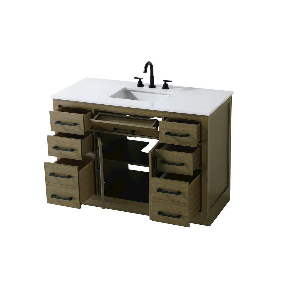 Alden 48 Inch Single Bathroom Vanity In Chestnut Brown. Picture 7