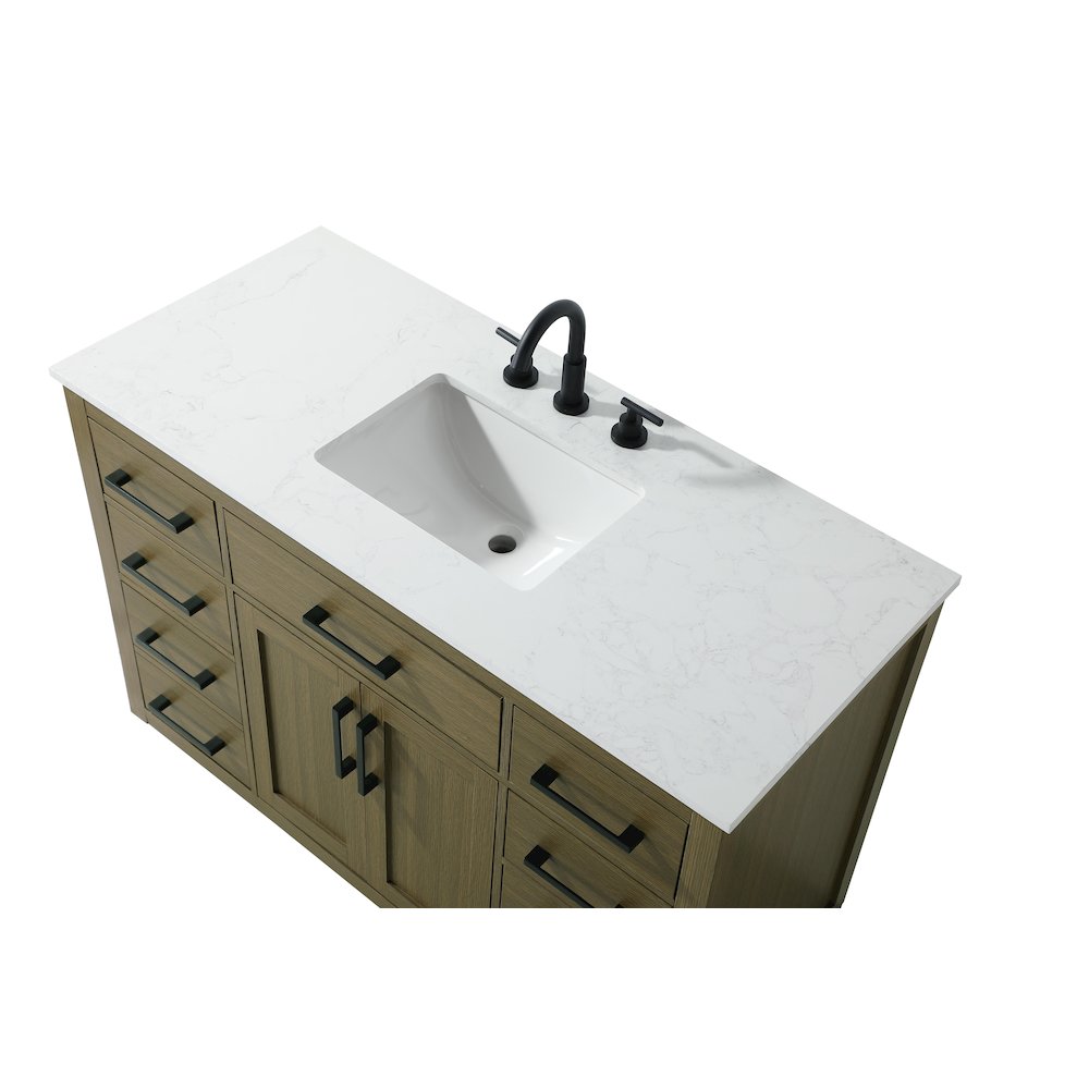 Alden 48 Inch Single Bathroom Vanity In Chestnut Brown. Picture 8