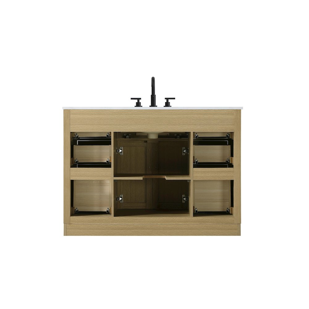 Alden 48 Inch Single Bathroom Vanity In Honey Brown. Picture 12