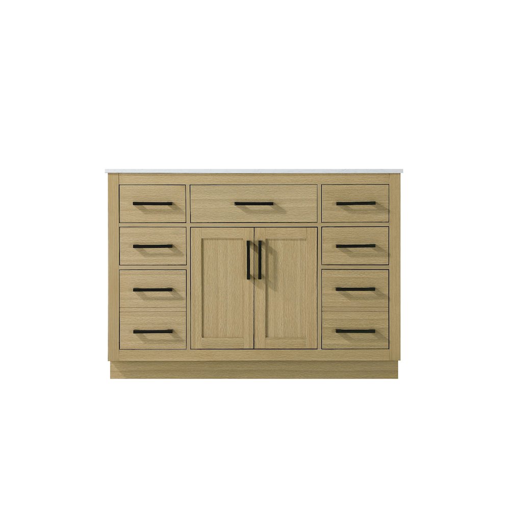 Alden 48 Inch Single Bathroom Vanity In Honey Brown. Picture 5