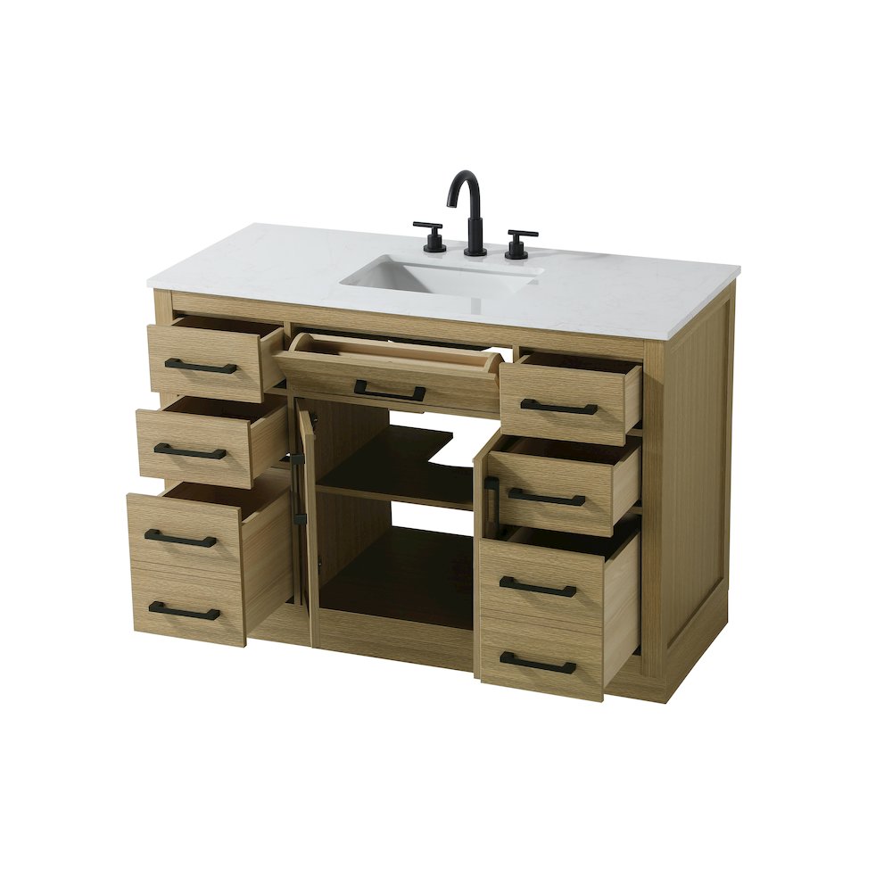 Alden 48 Inch Single Bathroom Vanity In Honey Brown. Picture 7