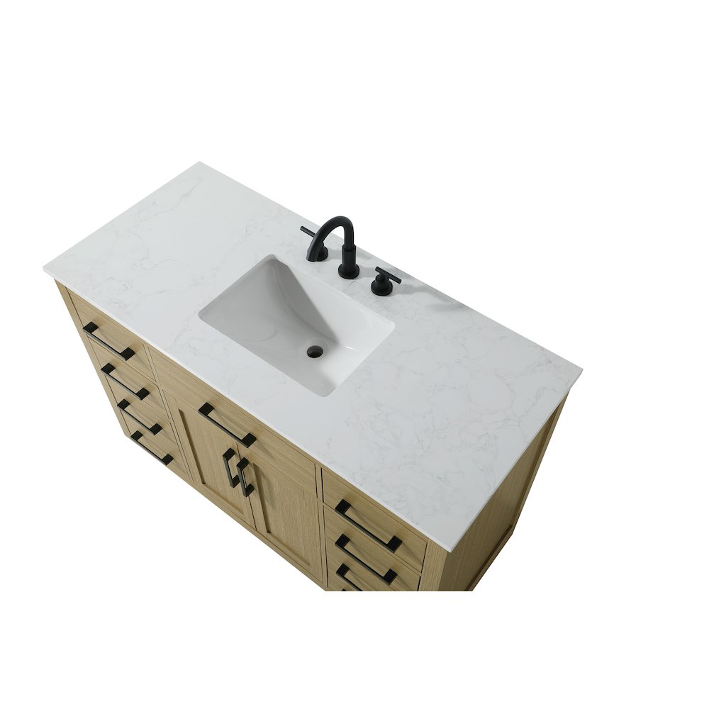 Alden 48 Inch Single Bathroom Vanity In Honey Brown. Picture 8