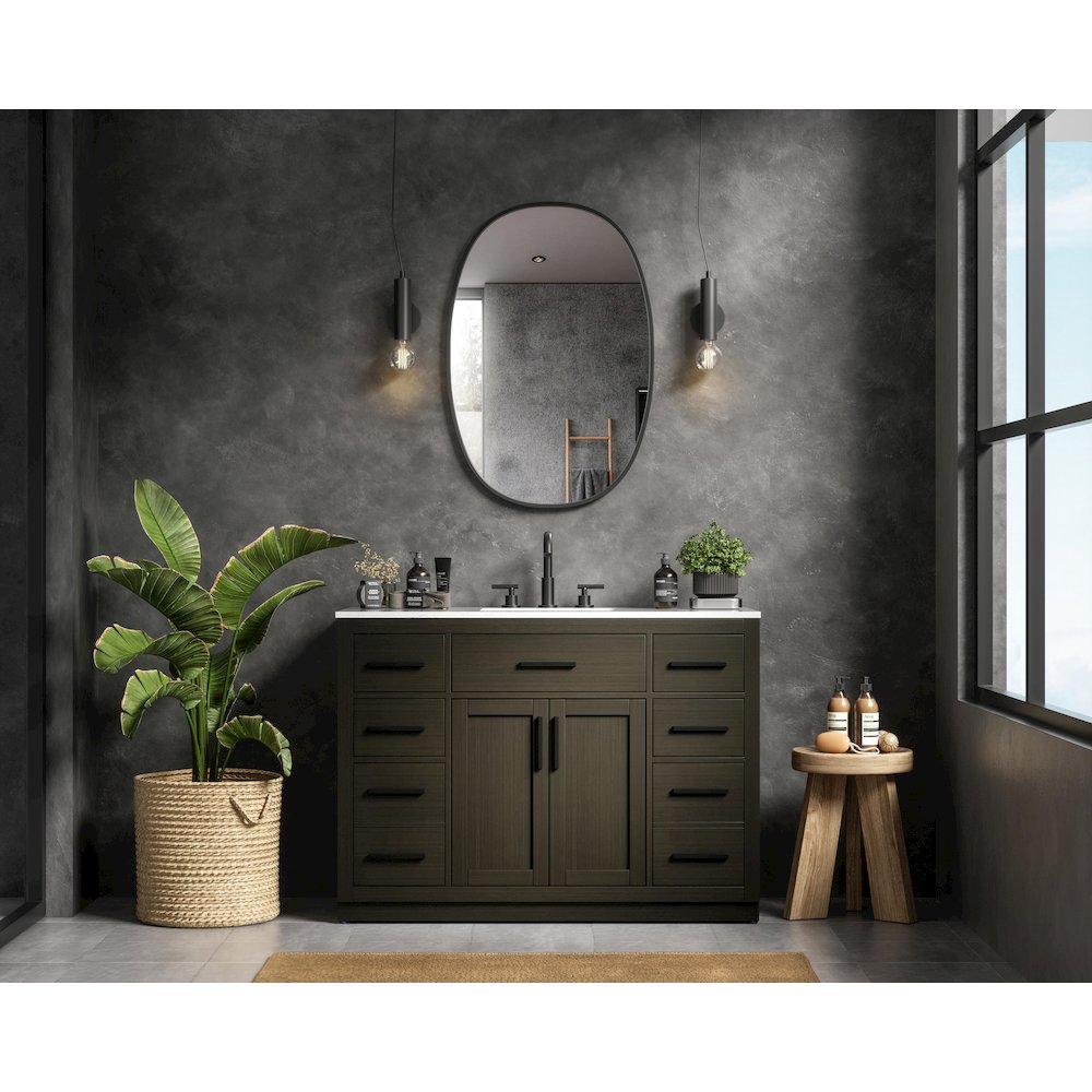 Alden 48 Inch Single Bathroom Vanity In Mocha Brown. Picture 4