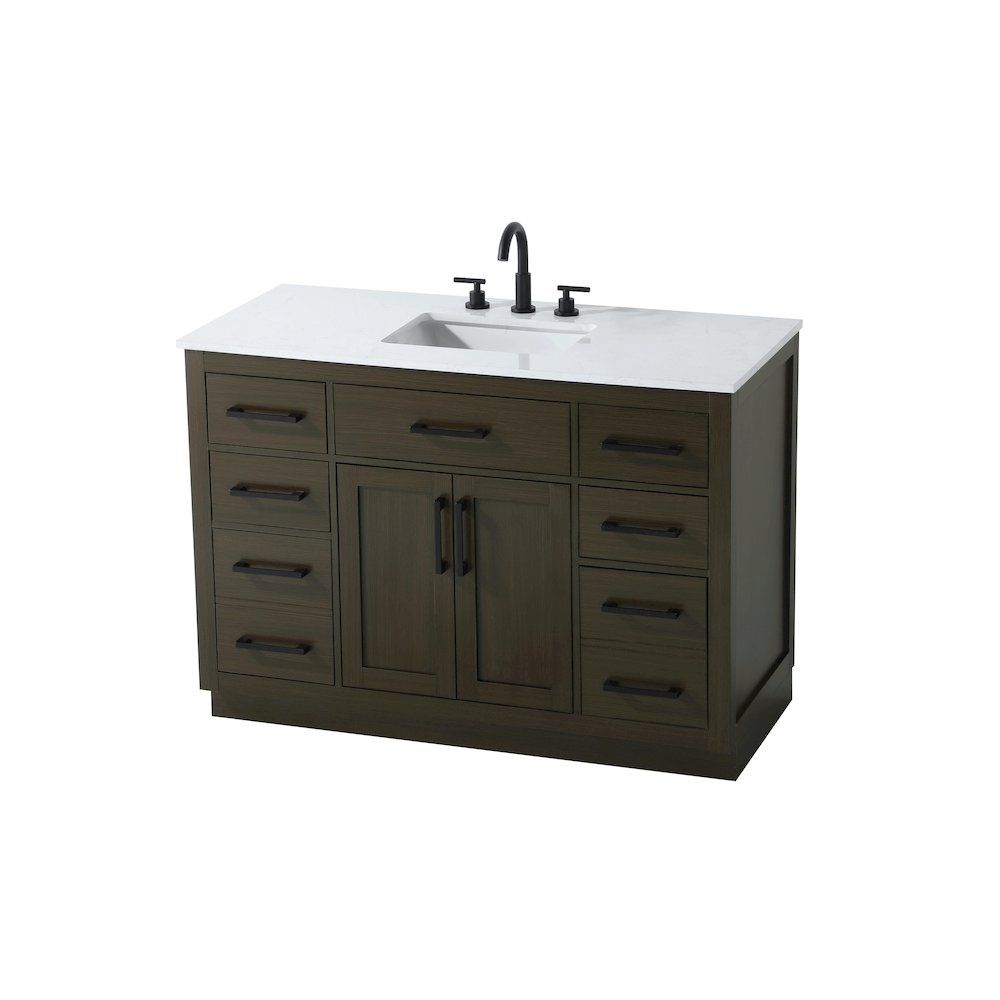 Alden 48 Inch Single Bathroom Vanity In Mocha Brown. Picture 6