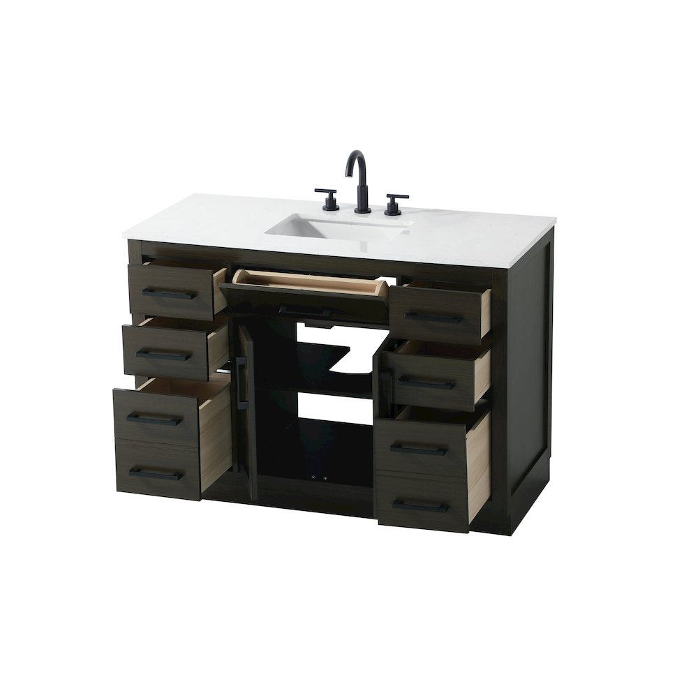 Alden 48 Inch Single Bathroom Vanity In Mocha Brown. Picture 7