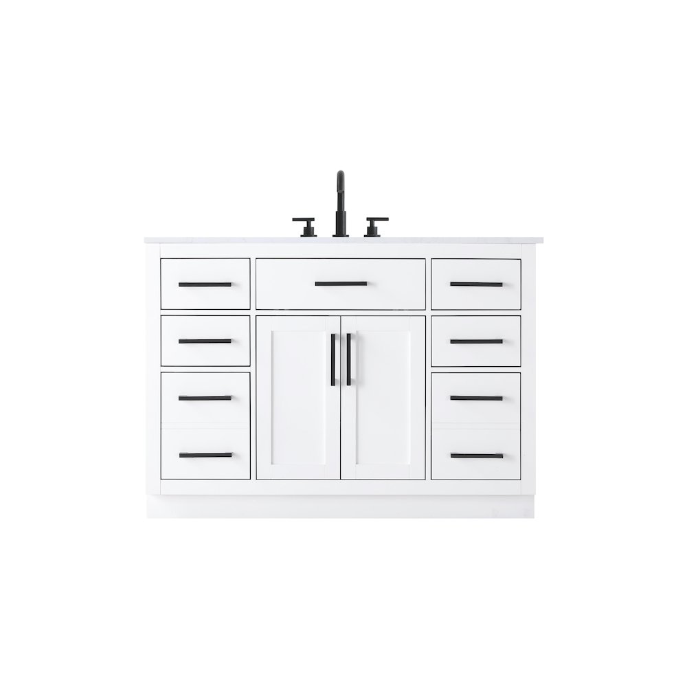 Alden 48 Inch Single Bathroom Vanity In White. Picture 1