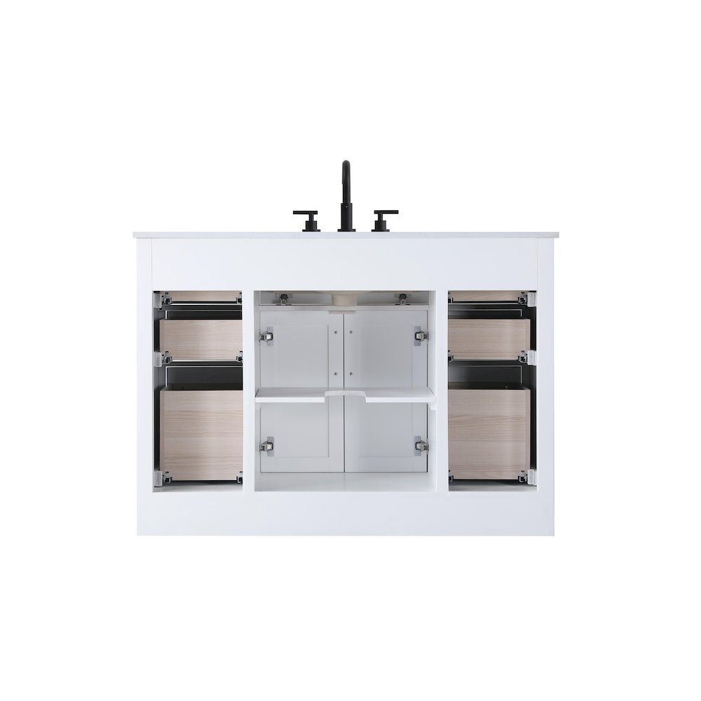 Alden 48 Inch Single Bathroom Vanity In White. Picture 12