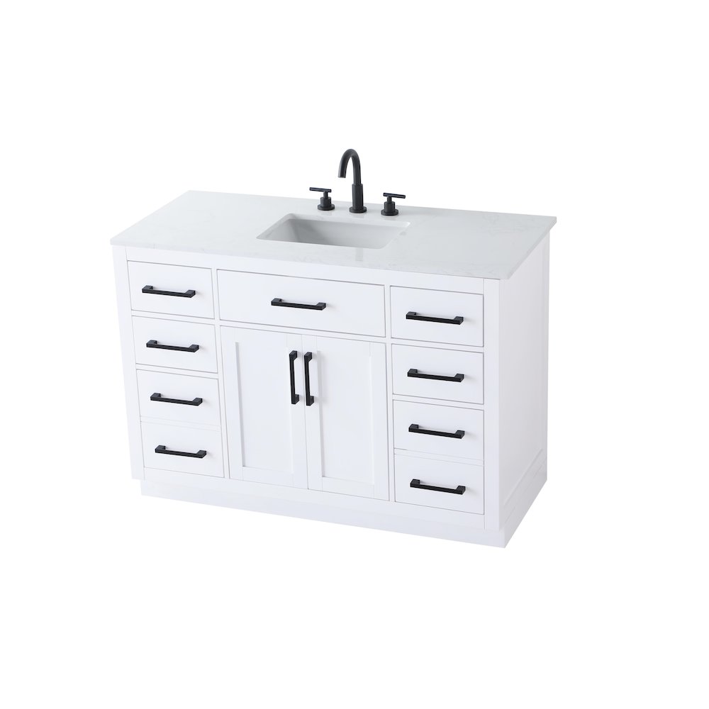 Alden 48 Inch Single Bathroom Vanity In White. Picture 6