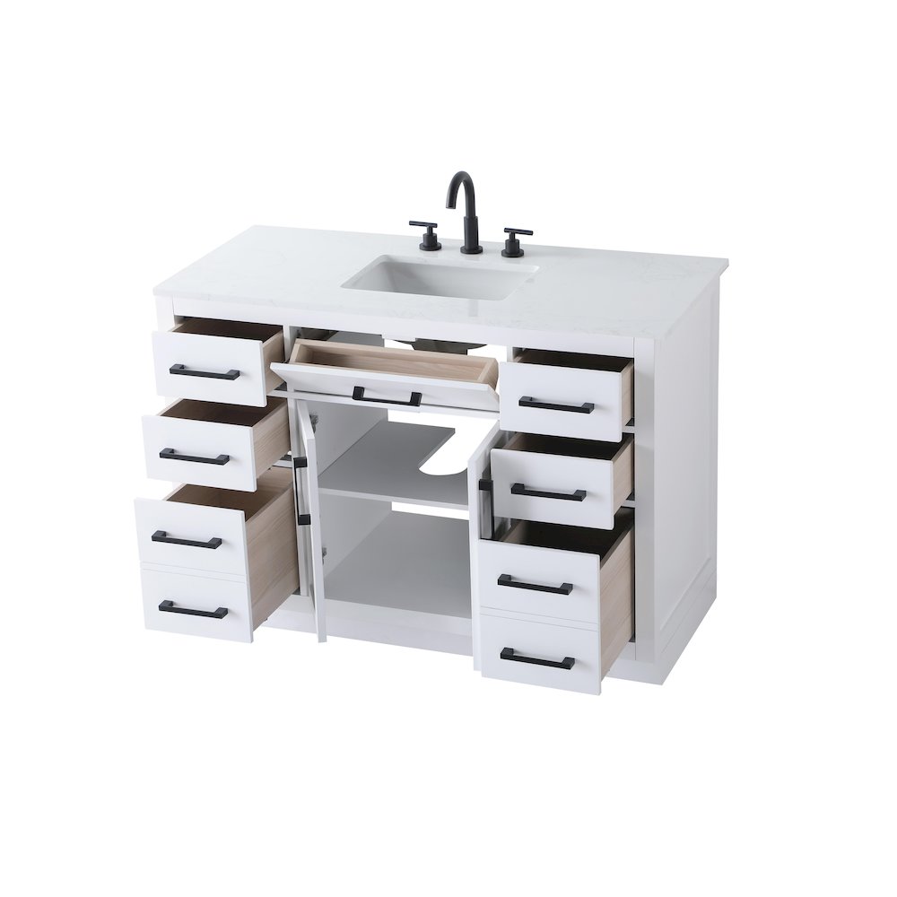 Alden 48 Inch Single Bathroom Vanity In White. Picture 7