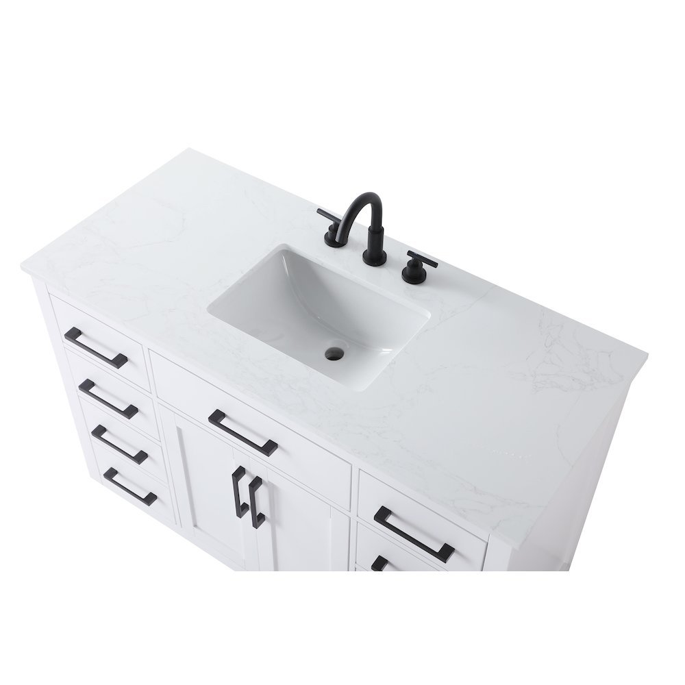 Alden 48 Inch Single Bathroom Vanity In White. Picture 8
