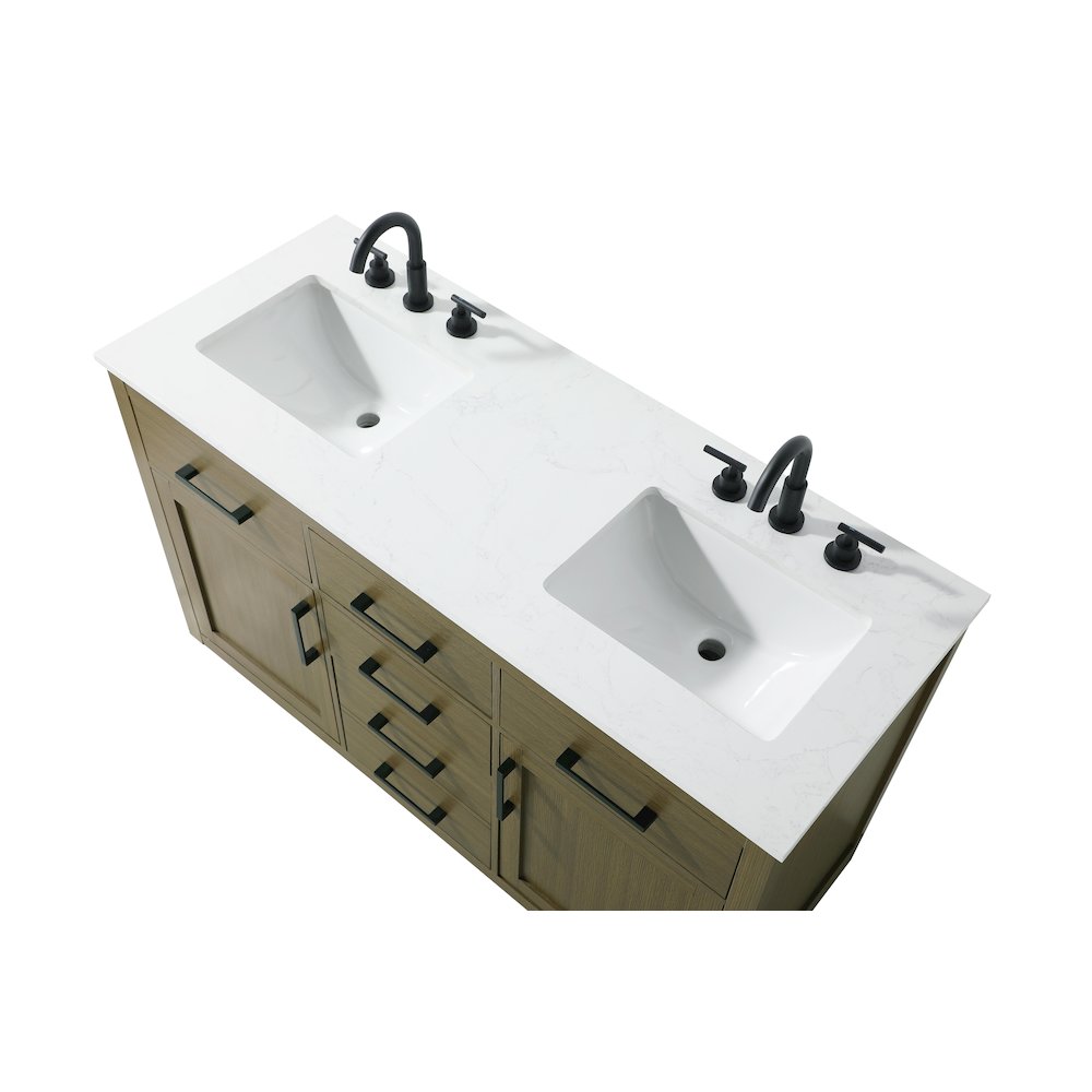 Alden 54 Inch Double Bathroom Vanity In Chestnut Brown. Picture 8