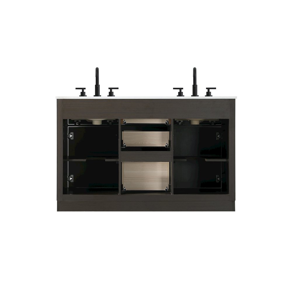 Alden 54 Inch Double Bathroom Vanity In Mocha Brown. Picture 12