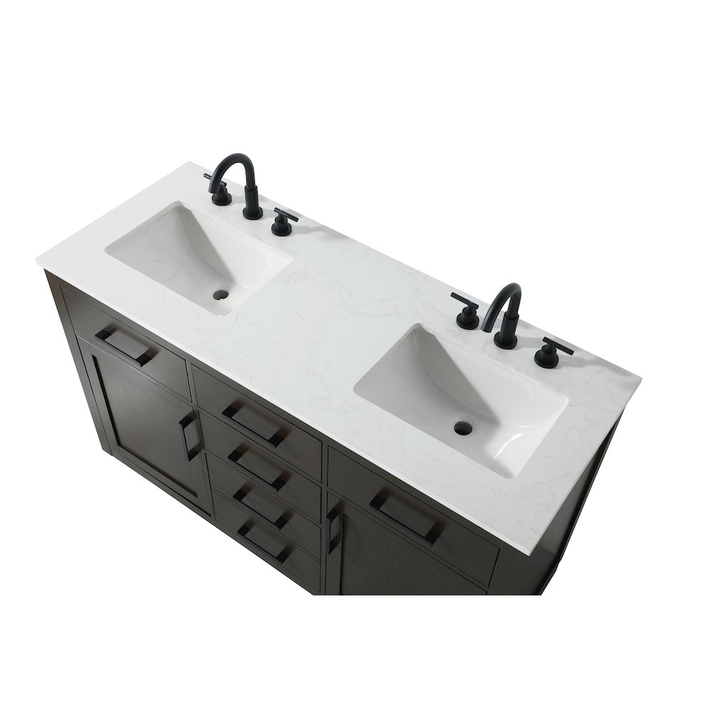 Alden 54 Inch Double Bathroom Vanity In Mocha Brown. Picture 8