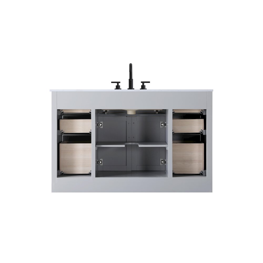 Alden 54 Inch Single Bathroom Vanity In Grey. Picture 12